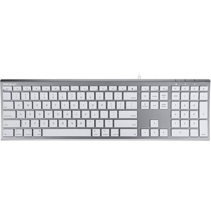 Macally Ultra Slim Teclado USB Cable 140 cm 110 Teclas Windows Mac
