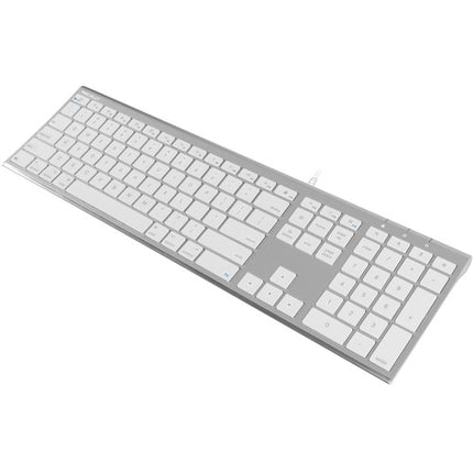 Macally Ultra Slim Teclado USB con 110 teclas delgadas y cable 140 cm
