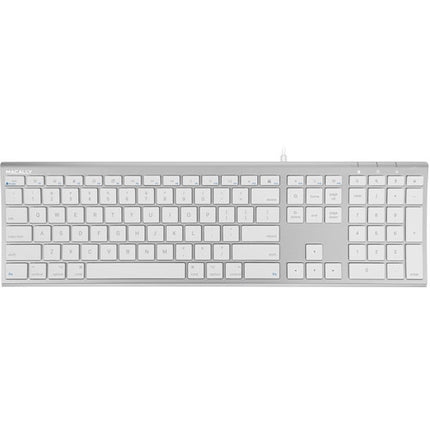 Macally Ultra Slim Teclado USB con 110 teclas delgadas y cable 140 cm