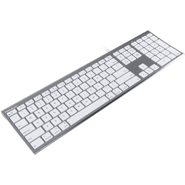 Macally Ultra Slim Teclado USB Cable 140 cm 110 Teclas Windows Mac