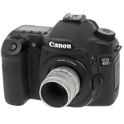 Adaptador FotodioX para lente C-Mount a cámara Canon EOS aluminio anodizado