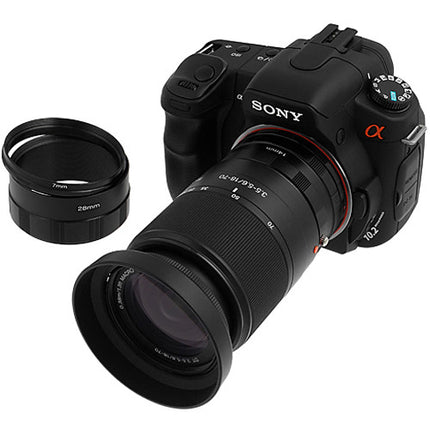 FotodioX Juego de Tubos de Extensión Macro para Sony A-Mount con 7 14 y 28mm