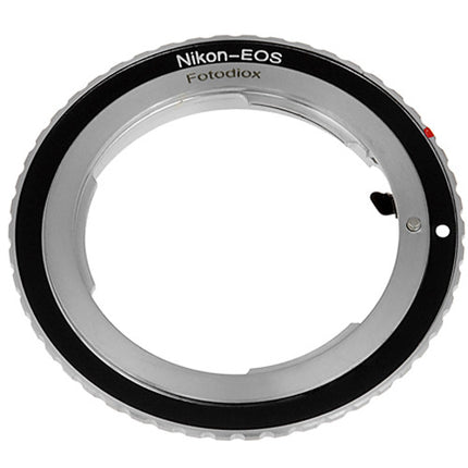 FotodioX Adaptador de Montura para Lente Nikon F con Enfoque Infinito y Construcción de Aluminio Anodizado para Cámara Canon EOS