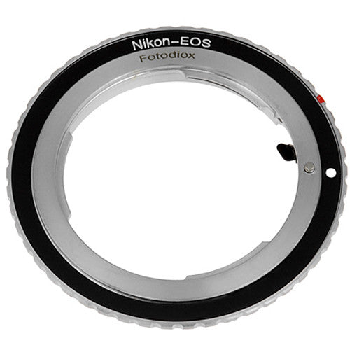 FotodioX Adaptador de Montura para Lente Nikon F con Enfoque Infinito y Construcción de Aluminio Anodizado para Cámara Canon EOS