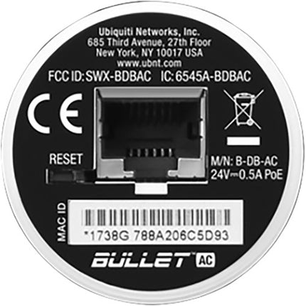 Ubiquiti Bullet AC Radio aire dual banda 300Mb s 5GHz Gigabit Ethernet