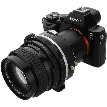 FotodioX Pro TLT ROKR Adaptador Tilt-Shift para Pentax 67 a Sony E con 10mm desplazamiento 10° inclinación