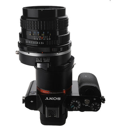 FotodioX Pro TLT ROKR Adaptador Tilt-Shift para Pentax 67 a Sony E con 10mm desplazamiento 10° inclinación