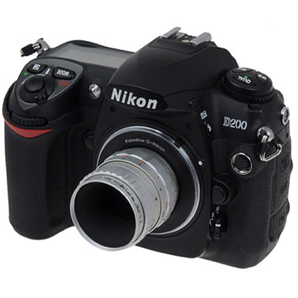 Adaptador FotodioX para Lente C Mount a Cámara Nikon F Montura Aluminio Anodizado