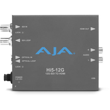 AJA Hi5-12G Mini-Convertidor 12G-SDI a HDMI 2.0 UHD 4K60 HDR