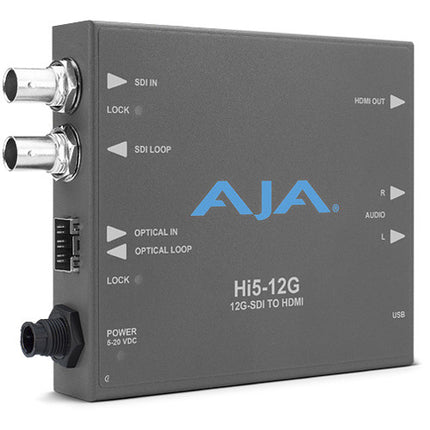 AJA Hi5-12G Mini-Convertidor 12G-SDI a HDMI 2.0 UHD 4K60 HDR