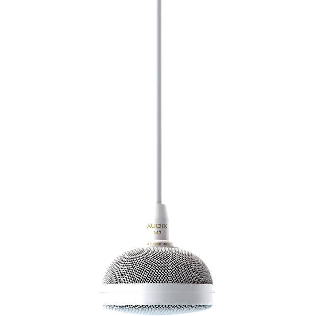 Audix M3 Micrófono de Techo Trielemento 3 Cápsulas 1.2m Cable Blanco