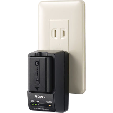 Sony BC-TRW W Cargador de Batería para NP-FW50 con Enchufe Retráctil