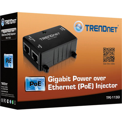 TRENDnet TPE-113GI Inyector PoE Gigabit Hasta 15.4W y 100 m de Alcance