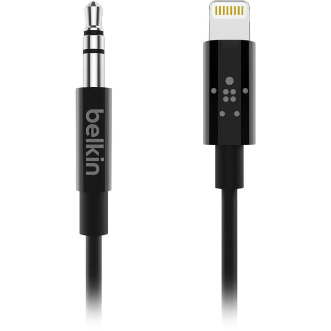 Belkin Cable de Audio 3.5mm a Lightning 3 Pies Negro MFi Certificado