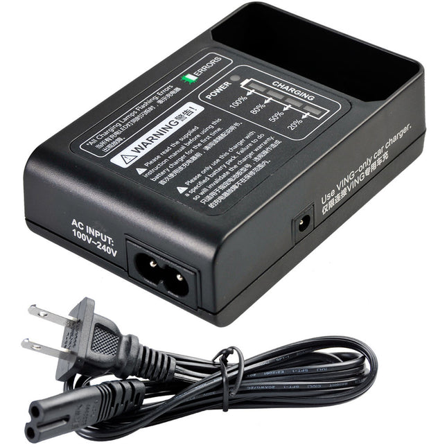 Cargador Godox para Flashes Ving 100-240V Carga en 2.5 Horas