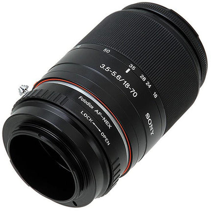 FotodioX Adaptador de Montura para Lente Sony A-Mount a Cámara E-Mount con Control de Apertura