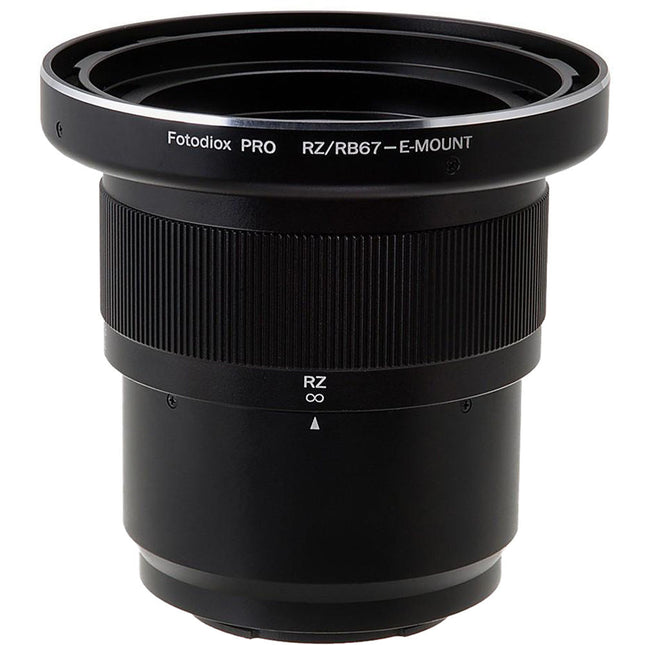 FotodioX Pro Adaptador Montura para Lentes Mamiya RB67 RZ67 a Cámara Sony E-Mount Metal Chrome
