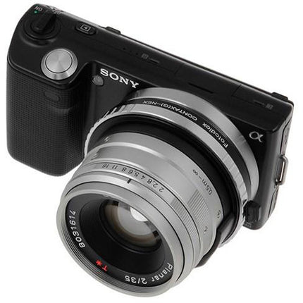 FotodioX Adaptador Montura para Lente Contax G a Cámara Sony Alpha con Dial de Enfoque