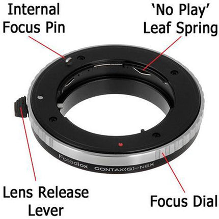 FotodioX Adaptador Montura para Lente Contax G a Cámara Sony Alpha con Dial de Enfoque