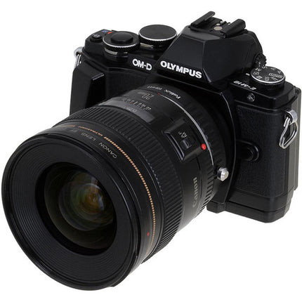 Adaptador de Montura FotodioX para Lente Canon EOS a Micro Cuatro Tercios con Enfoque Infinito