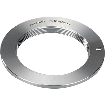 FotodioX Pro Adaptador montura M42 a Nikon F metal cromado sin juego
