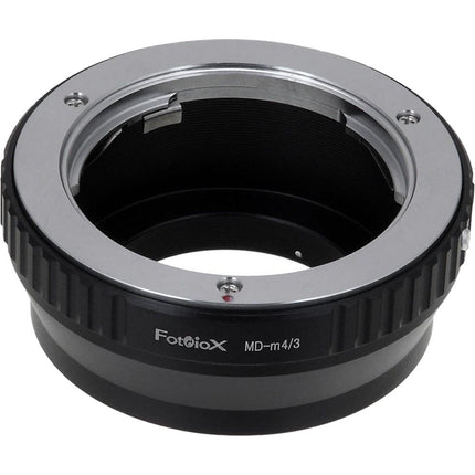 FotodioX Adaptador de Montura para Lentes Minolta SR MD MC a Micro Cuatro Tercios Anodizado y Soporte Enfoque Infinito