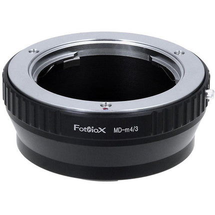 FotodioX Adaptador de Montura para Lentes Minolta SR MD MC a Micro Cuatro Tercios Anodizado y Soporte Enfoque Infinito