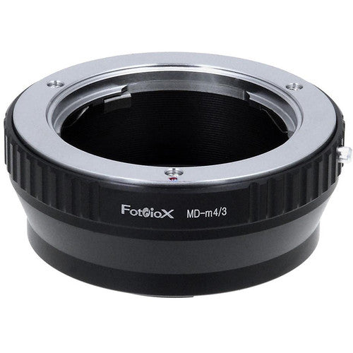 FotodioX Adaptador de Montura para Lentes Minolta SR MD MC a Micro Cuatro Tercios Anodizado y Soporte Enfoque Infinito