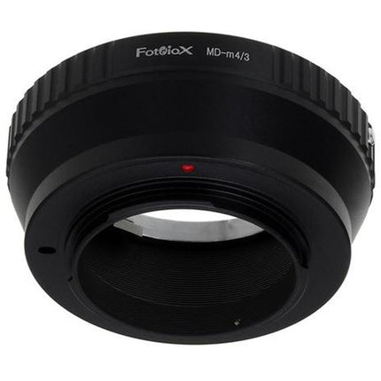 FotodioX Adaptador de Montura para Lentes Minolta SR MD MC a Micro Cuatro Tercios Anodizado y Soporte Enfoque Infinito