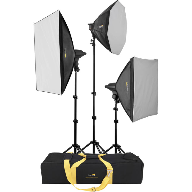 Impact FF-S4 Kit de Luz Softbox Día 32W con 3 Soportes y 3 Lampes Fluorescentes