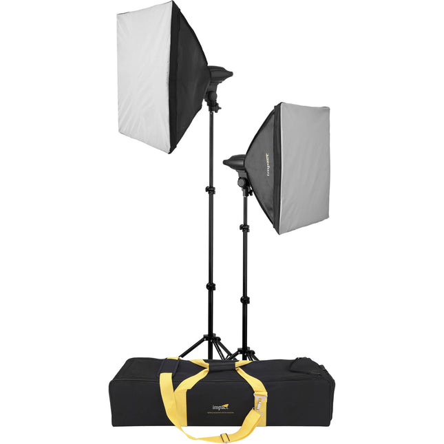 Impact Photo Kit de Estudio con 2 Fluorescentes 40W y Softboxes 20x20"