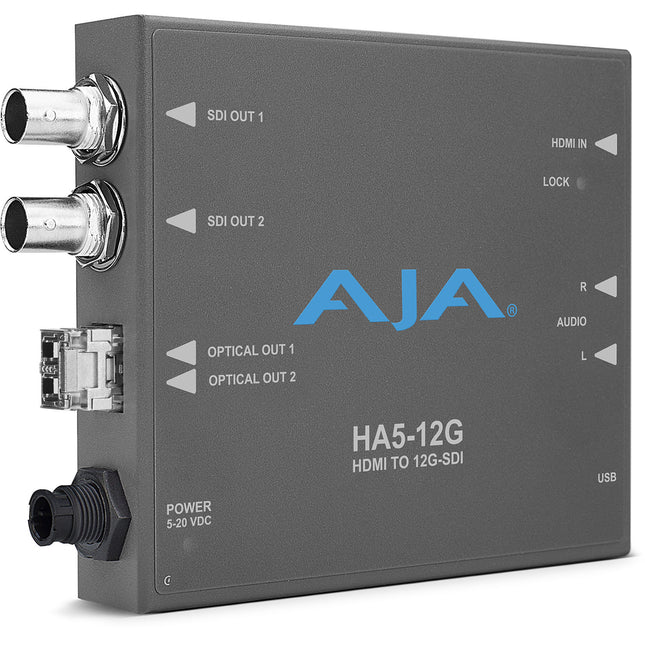 AJA HA5-12G-T Mini-Conversor HDMI 2.0 a 12G-SDI con 1 Fiber Tx 4K60 12G-SDI LC