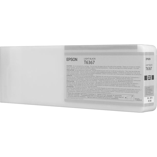 Epson T636700 Cartucho de Tinta Light Black UltraChrome HDR 700 mL para Impresoras Stylus Pro 7890 7900 9890 9900