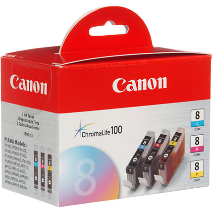 Canon CLI-8 Juego de 3 Cartuchos de Tinta para Impresoras iP MP MX Pro 9000