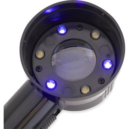 Carson CP-45 MeasureLoupe Lupa de Medición 11.5x con Iluminación LED UV y Estuche Protector
