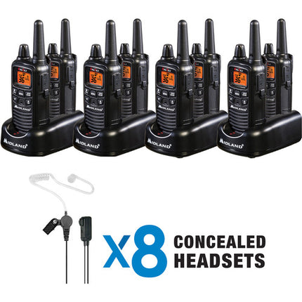 Midland Radio de Negocios 8 Pack 36 Canales con Auriculares Ocultos