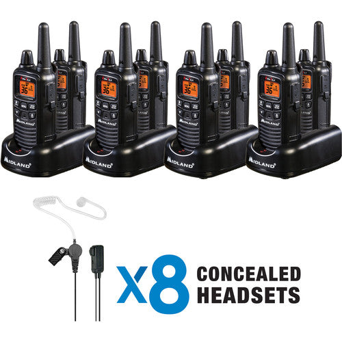 Midland Radio de Negocios 8 Pack 36 Canales con Auriculares Ocultos