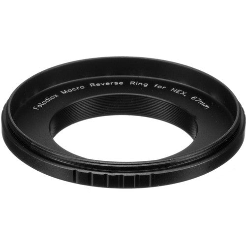FotodioX Adaptador Macro Anillo 67mm Montura Reverso Sony E-Mount Aluminio Anodizado