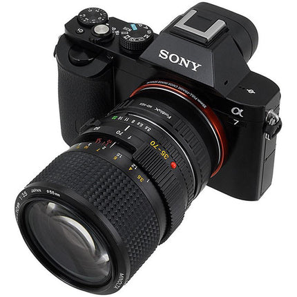 FotodioX Adaptador de Montura para Lente Minolta SR MD MC a Sony E con Enfoque Infinito y Construcción de Aluminio Anodizado