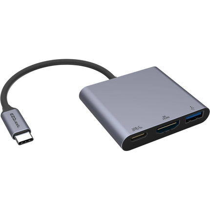 EZQuest 3 Puertos Adaptador Multimedia USB Tipo-C con Carga 4K 100W