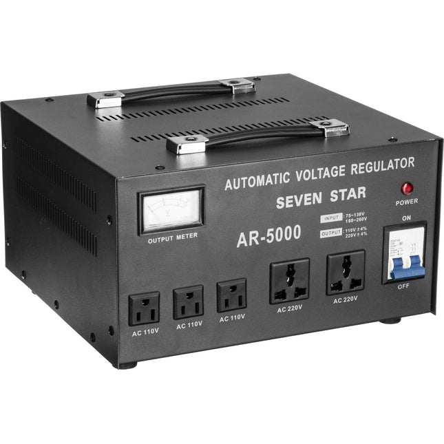 Sevenstar AR-5000 Regulador de Voltaje Automático 5000W 110-240V con Adaptador