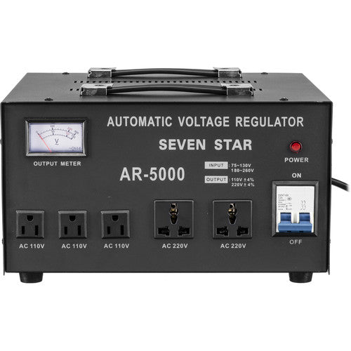 Sevenstar AR-5000 Regulador de Voltaje Automático 5000W 110-240V con Adaptador