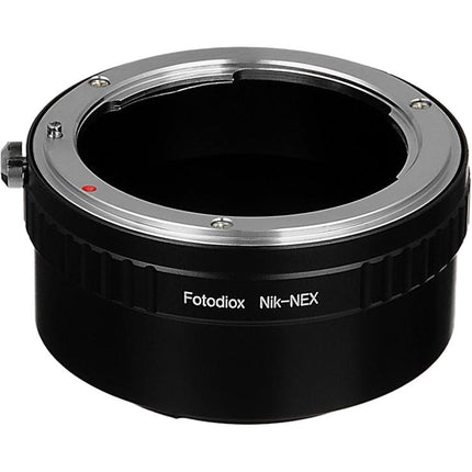 FotodioX Adaptador de Montura para Lente Nikon F a Cámara Sony E con Enfoque Infinito y Construcción de Aluminio Anodizado