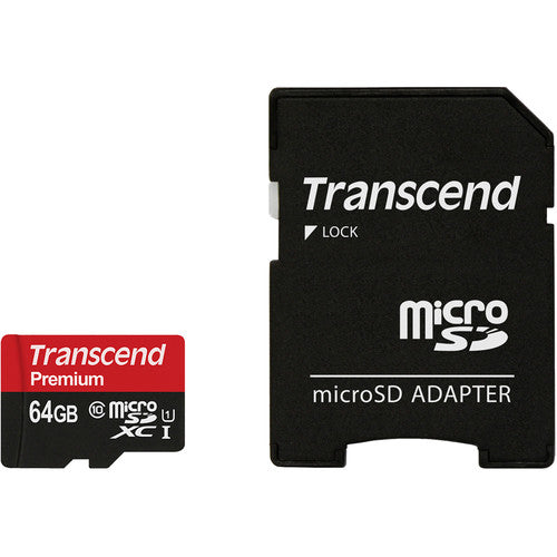 Transcend 64GB microSDXC UHS-I Clase 10 60MB/s con Adaptador SD