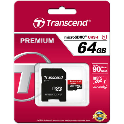 Transcend 64GB microSDXC UHS-I Clase 10 60MB/s con Adaptador SD