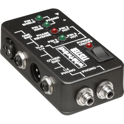 Whirlwind Probador de Cables de Audio para XLR 1/4 y RCA con Clip cinturón