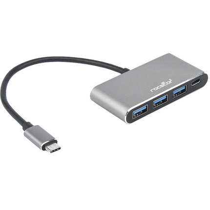 Rocstor Hub USB-C 4 Puertos Transferencia 5 Gb s Diseño Delgado