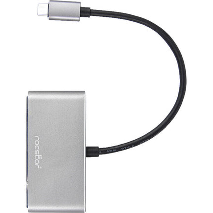 Rocstor Hub USB-C 4 Puertos Transferencia 5 Gb s Diseño Delgado