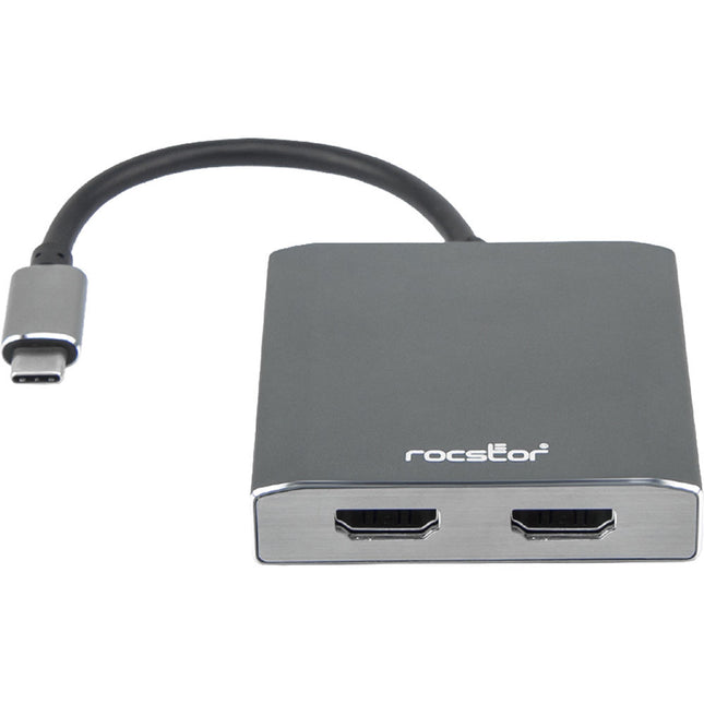 Rocstor Adaptador USB Tipo-C a Dual HDMI 4K UHD 30 Hz sin fuente de poder