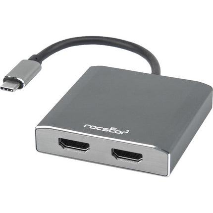 Rocstor Adaptador USB Tipo-C a Dual HDMI 4K UHD 30 Hz sin fuente de poder